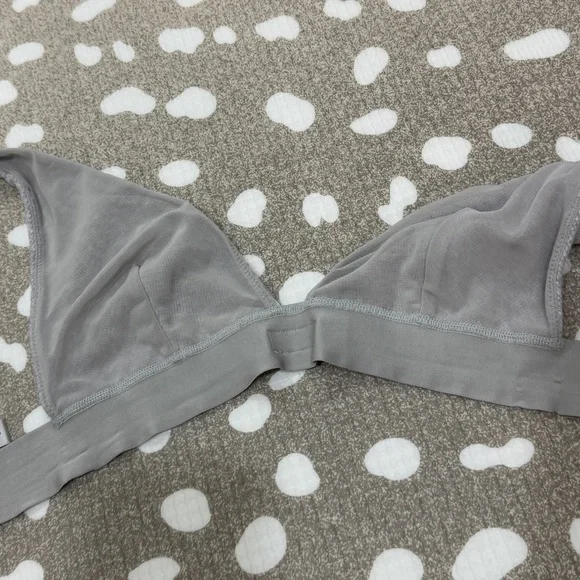 SKIMS bralette cotton ribbed plunge vneck heather gray adjustable - Picture 6 of 8